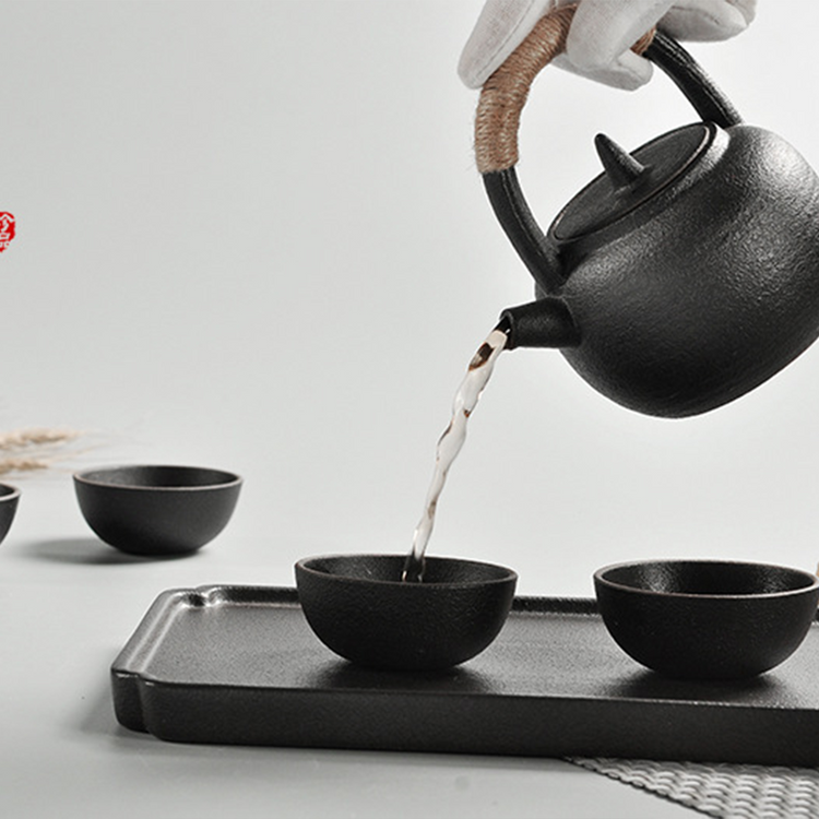 BIUDA 月日 Black and White Ceramic Tea Cup Set MOON – Minimalist Yin Yang Teaware for Mindful Living