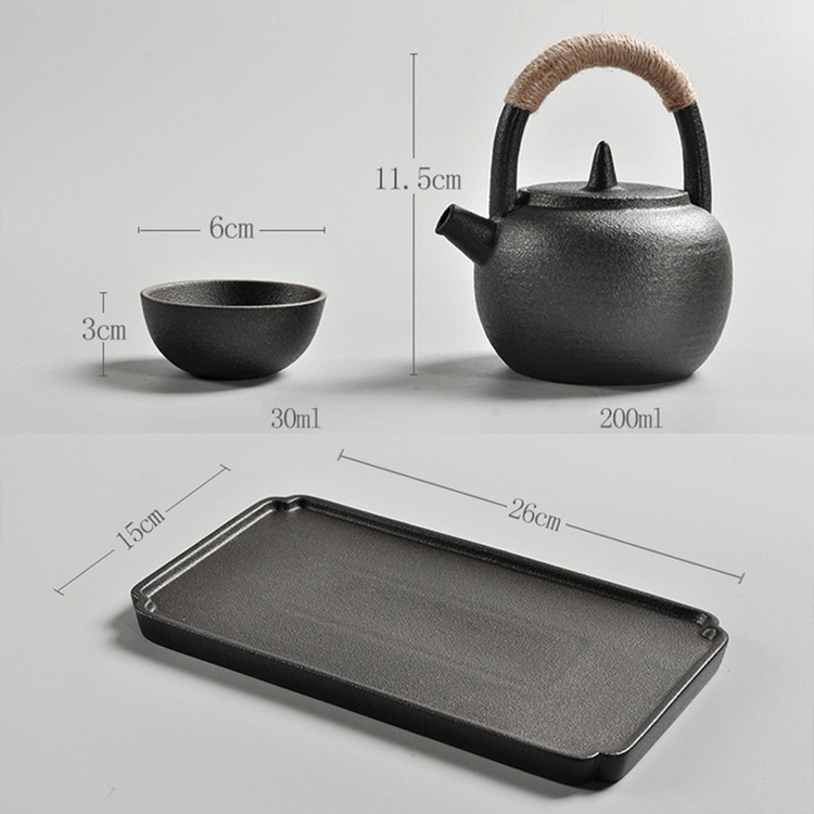 BIUDA 月日 Black and White Ceramic Tea Cup Set MOON – Minimalist Yin Yang Teaware for Mindful Living