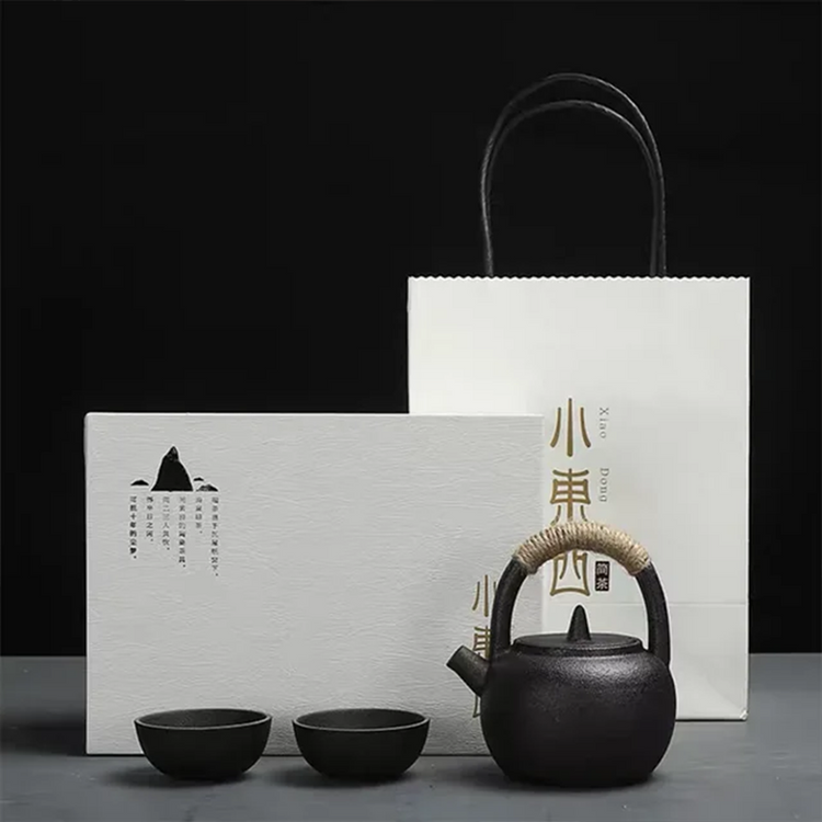 BIUDA 月日 Black and White Ceramic Tea Cup Set MOON – Minimalist Yin Yang Teaware for Mindful Living