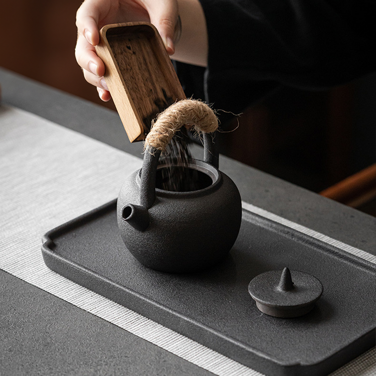 BIUDA 月日 Black and White Ceramic Tea Cup Set MOON – Minimalist Yin Yang Teaware for Mindful Living