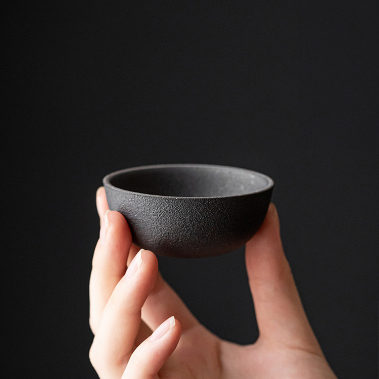 BIUDA 月日 Black and White Ceramic Tea Cup Set MOON – Minimalist Yin Yang Teaware for Mindful Living