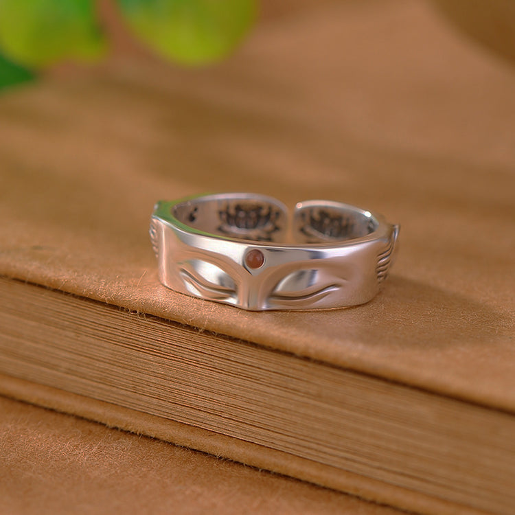 BIUDA 925 Sterling Silver Buddhist Spinning OM Mantra Ring – Engraved Meditation Jewelry