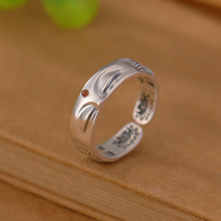 BIUDA 925 Sterling Silver Buddhist Spinning OM Mantra Ring – Engraved Meditation Jewelry