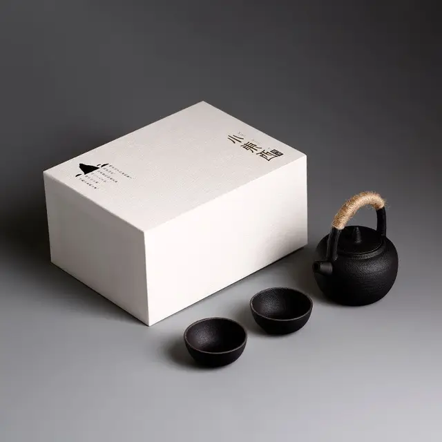 BIUDA 月日 Black and White Ceramic Tea Cup Set MOON – Minimalist Yin Yang Teaware for Mindful Living