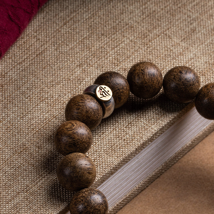 BIUDA Premium Agarwood Zodiac Guardian Bracelet – Personalized Buddhist Wrist Mala with 12 Zodiac Deities