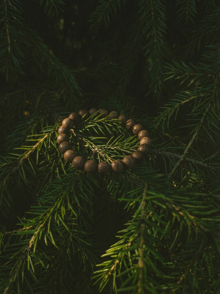 天然野生沈香ブレスレット|無加工 純粋沈香木・仏教 数珠ブレスレット