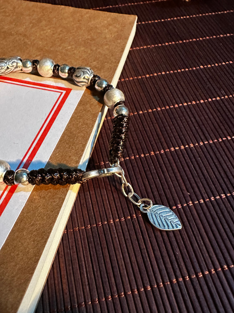 999純銀 瑞雲 ビーズブレスレット|職人手彫り 祥雲モチーフ 開運数珠ブレスレット