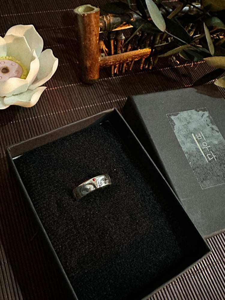 BIUDA 925 Sterling Silver Buddhist Spinning OM Mantra Ring – Engraved Meditation Jewelry