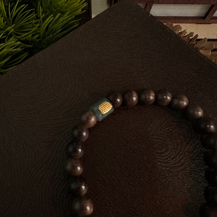 BIUDA Premium Agarwood & Jade Mala Bracelet β Handmade Buddhist Bracelet for Career Luck & Spiritual Protection