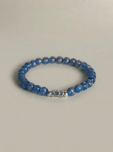 天然翡翠 六字真言ブレスレット|999純銀・オン マニ ペメ フム・六字大明呪 数珠ブレスレット