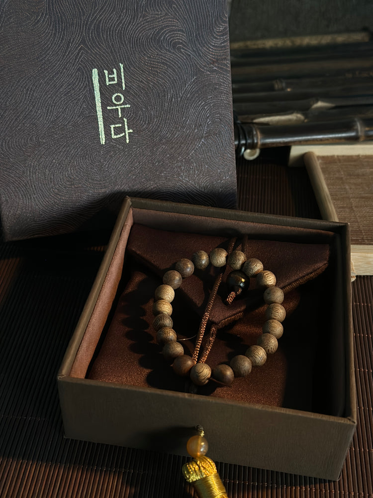 天然野生沈香ブレスレット|無加工 純粋沈香木・仏教 数珠ブレスレット