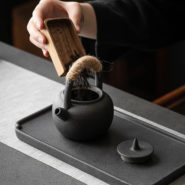BIUDA 月日 Black and White Ceramic Tea Cup Set MOON – Minimalist Yin Yang Teaware for Mindful Living