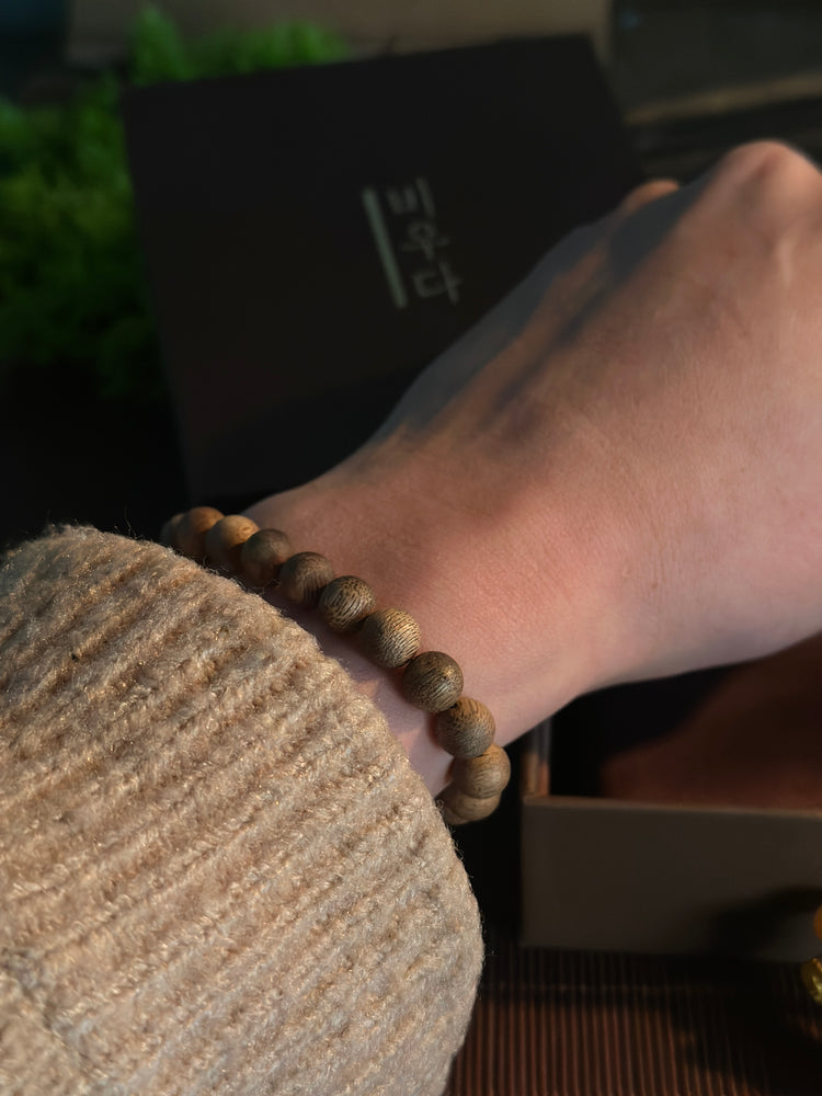 天然野生沈香ブレスレット｜無加工 純粋沈香木・仏教 数珠ブレスレット