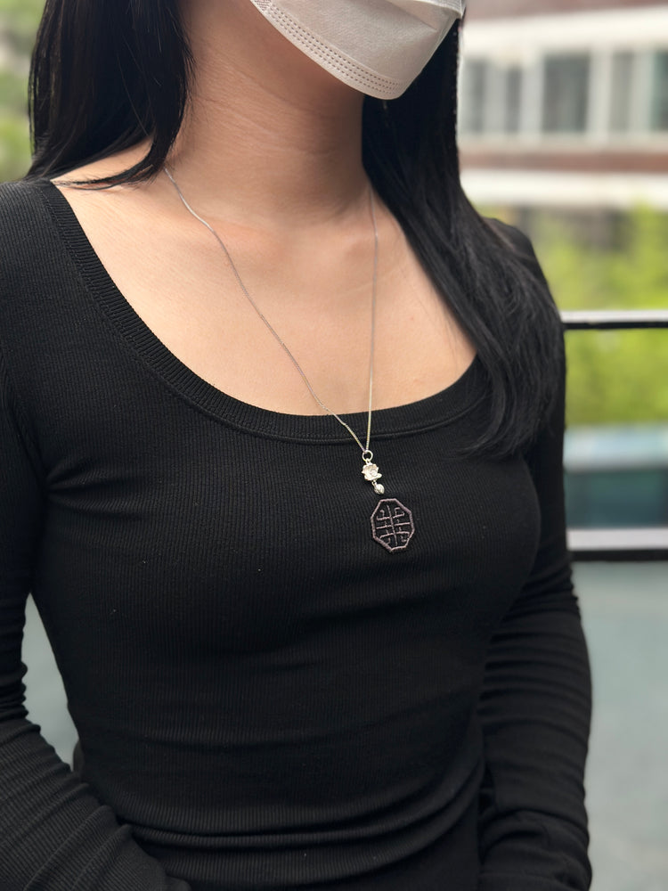 925スターリングシルバー 蓮花ペンダントネックレス｜職人手彫り 仏教 蓮モチーフ チェーンネックレス